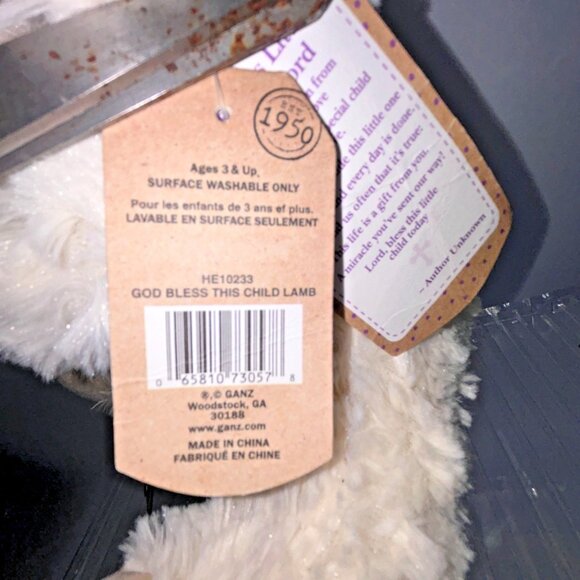 GANZ Serenity Lamb with Crib Cross Tag God Bless This Child - Picture 8 of 16